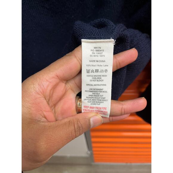 Boden London - Men’s Quarter Zip Wool Sweater/ M/ Navy - Picture 5 of 6